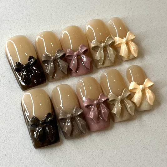 MOCHA MOUSSE BOW SET